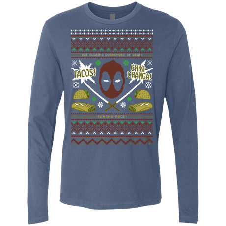 T-Shirts Indigo / Small Ugly Deadpool Men's Premium Long Sleeve