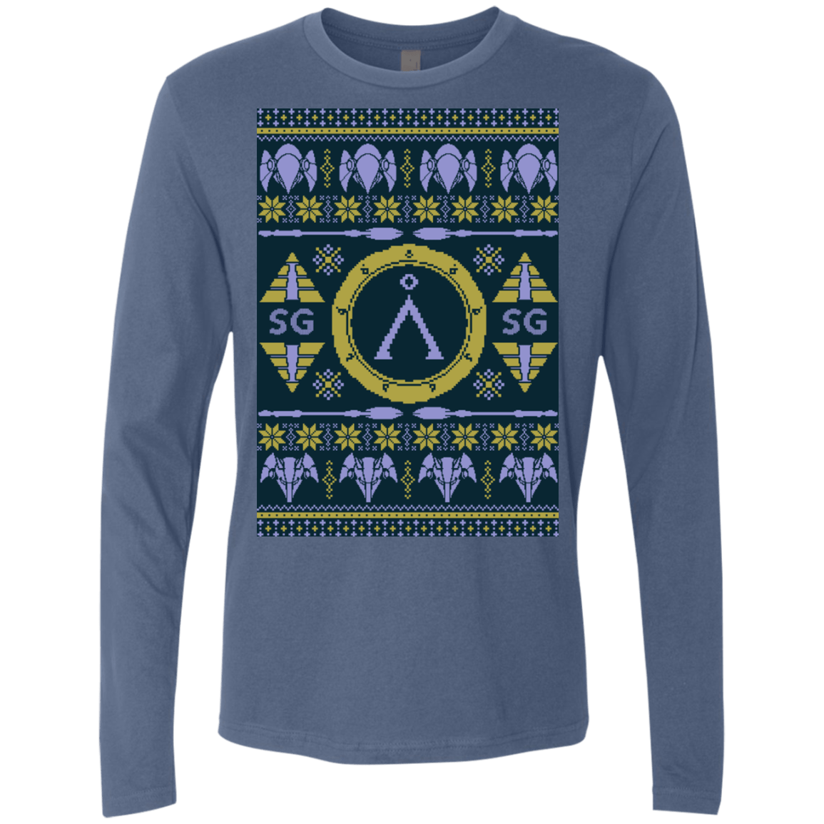 T-Shirts Indigo / Small UGLY STARGATE Men's Premium Long Sleeve