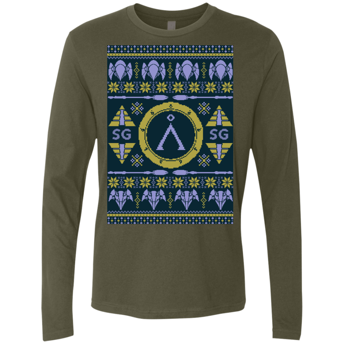 T-Shirts Military Green / Small UGLY STARGATE Men's Premium Long Sleeve