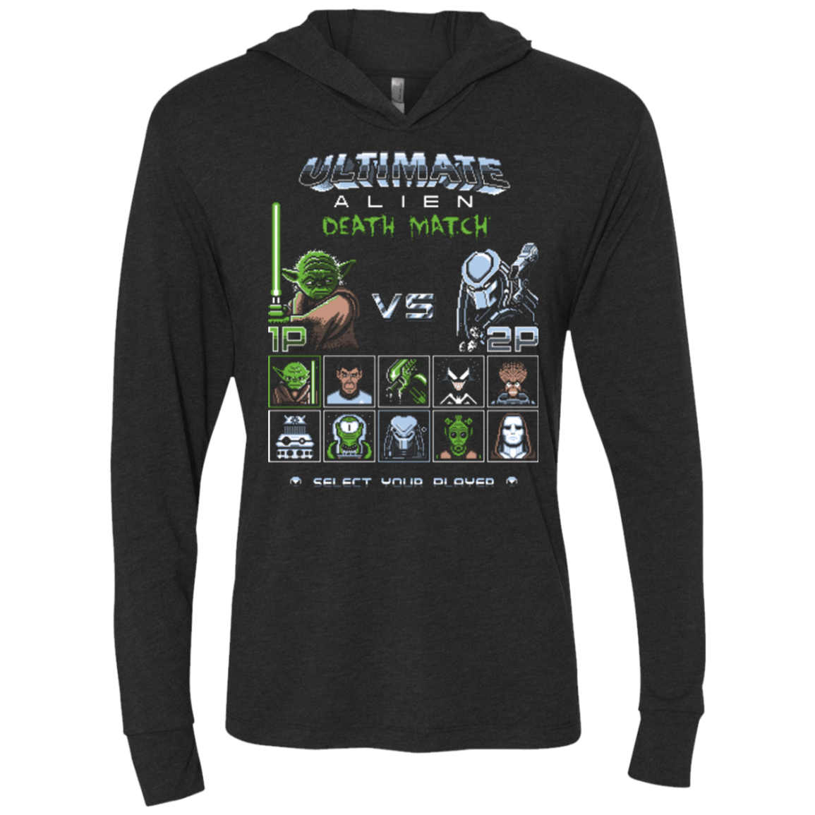 Ultimate Alien Deathmatch Triblend Long Sleeve Hoodie Tee
