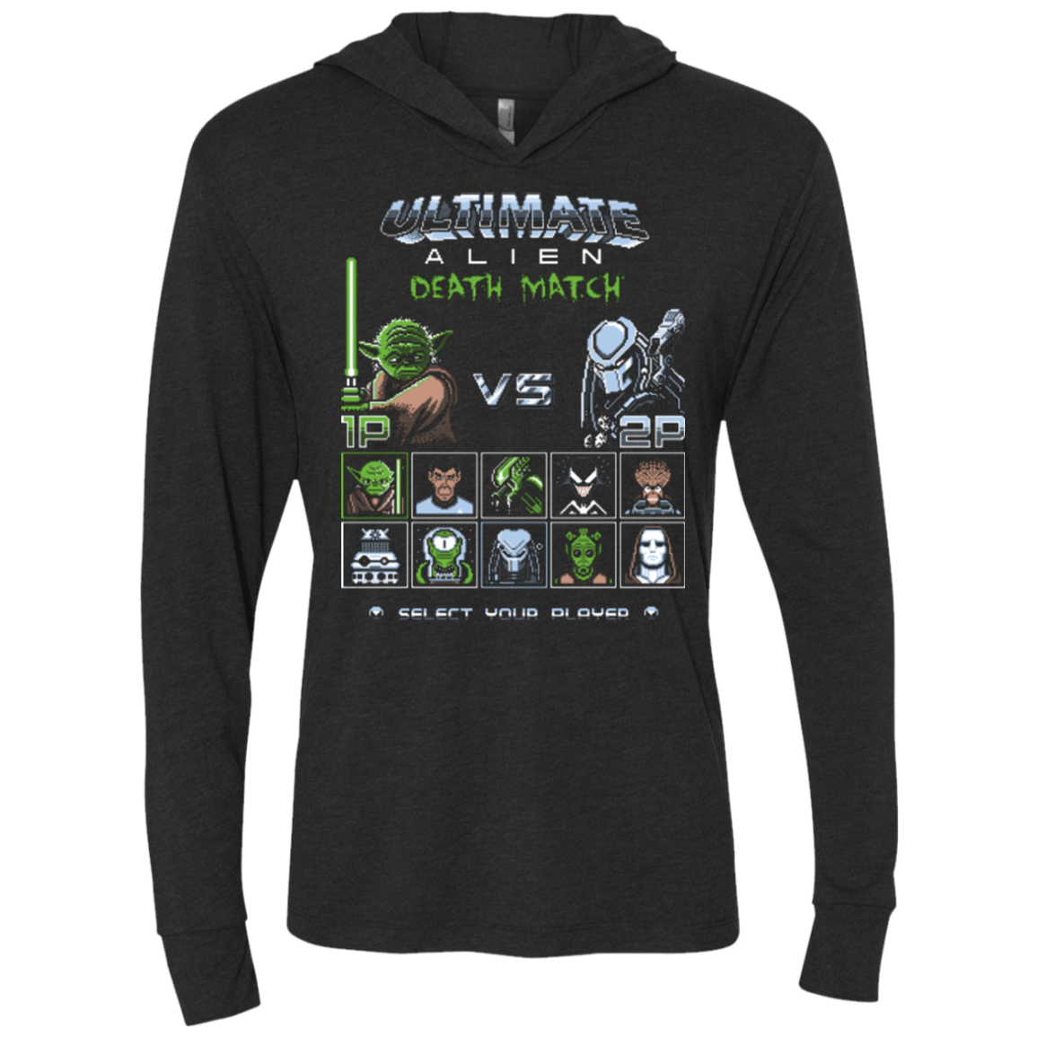 T-Shirts Vintage Black / X-Small Ultimate alien deathmatch Triblend Long Sleeve Hoodie Tee