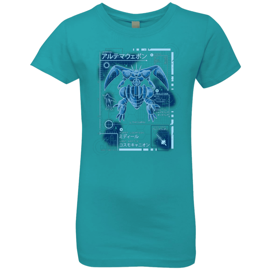 T-Shirts Tahiti Blue / YXS ULTIMATE BLUE PRINT Girls Premium T-Shirt