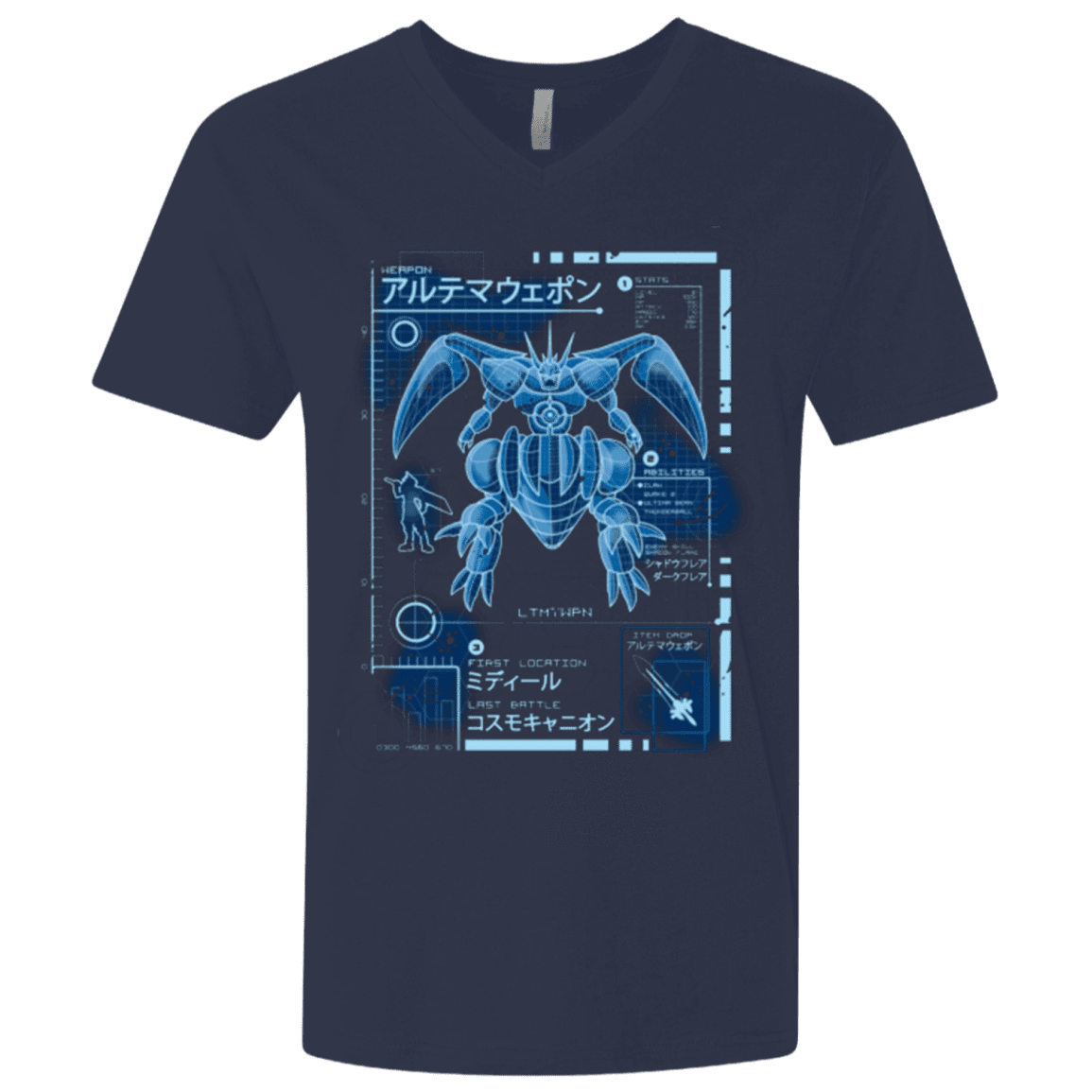 T-Shirts Midnight Navy / X-Small ULTIMATE BLUE PRINT Men's Premium V-Neck