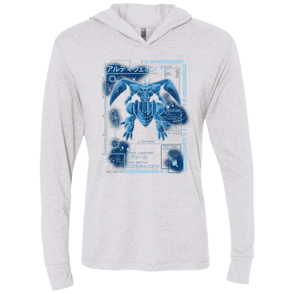 T-Shirts Heather White / X-Small ULTIMATE BLUE PRINT Triblend Long Sleeve Hoodie Tee