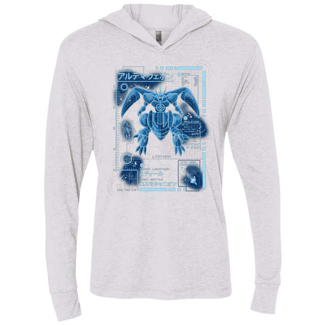 T-Shirts Heather White / X-Small ULTIMATE BLUE PRINT Triblend Long Sleeve Hoodie Tee