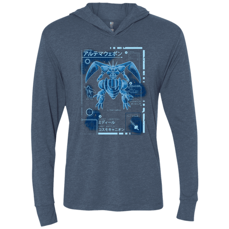 T-Shirts Indigo / X-Small ULTIMATE BLUE PRINT Triblend Long Sleeve Hoodie Tee