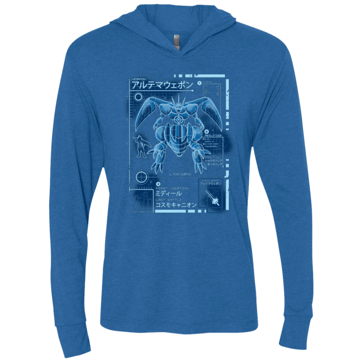 T-Shirts Vintage Royal / X-Small ULTIMATE BLUE PRINT Triblend Long Sleeve Hoodie Tee