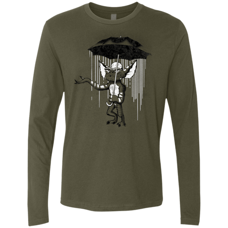 T-Shirts Military Green / Small Umbrella Banksy Men's Premium Long Sleeve