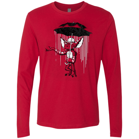 T-Shirts Red / Small Umbrella Banksy Men's Premium Long Sleeve