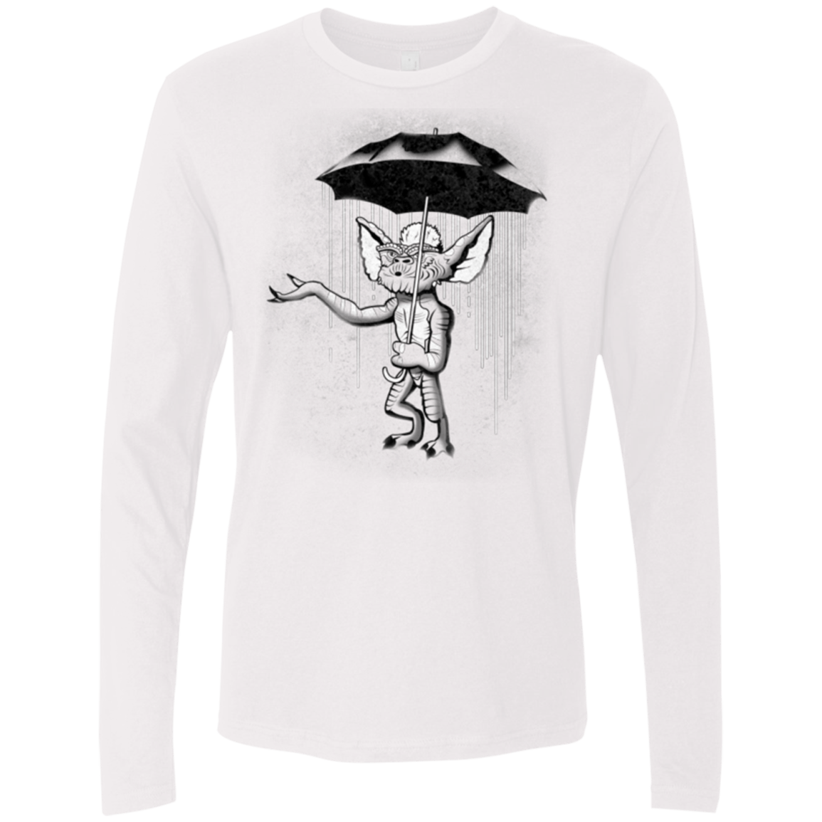 T-Shirts White / Small Umbrella Banksy Men's Premium Long Sleeve