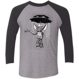 T-Shirts Premium Heather/Vintage Black / X-Small Umbrella Banksy Men's Triblend 3/4 Sleeve