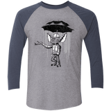 T-Shirts Premium Heather/Vintage Navy / X-Small Umbrella Banksy Men's Triblend 3/4 Sleeve