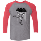 T-Shirts Premium Heather/Vintage Red / X-Small Umbrella Banksy Men's Triblend 3/4 Sleeve