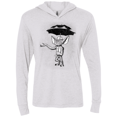 T-Shirts Heather White / X-Small Umbrella Banksy Triblend Long Sleeve Hoodie Tee