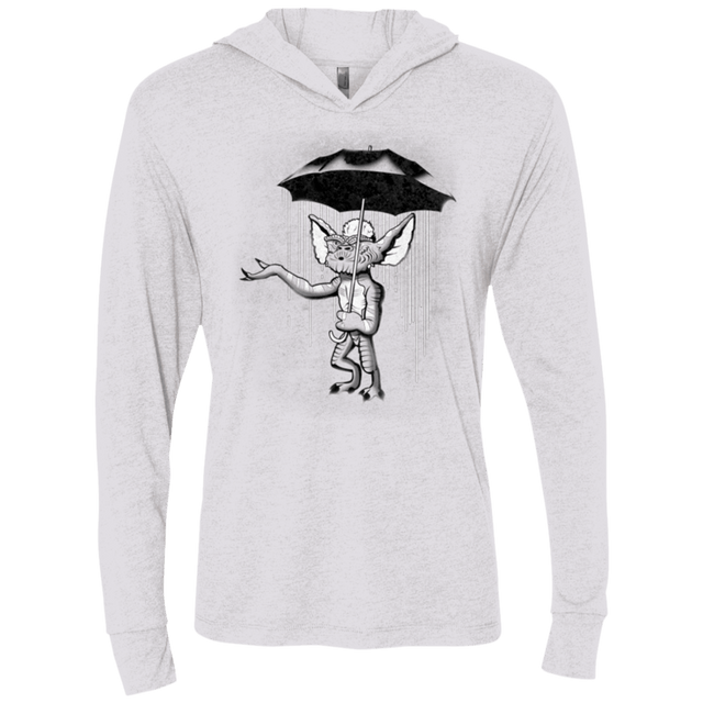 T-Shirts Heather White / X-Small Umbrella Banksy Triblend Long Sleeve Hoodie Tee