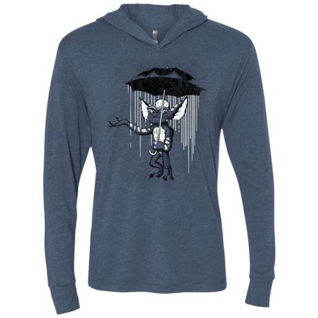 T-Shirts Indigo / X-Small Umbrella Banksy Triblend Long Sleeve Hoodie Tee