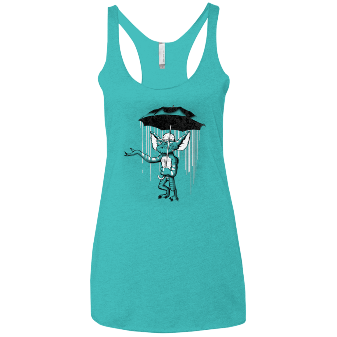 T-Shirts Tahiti Blue / X-Small Umbrella Banksy Women's Triblend Racerback Tank