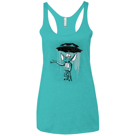 T-Shirts Tahiti Blue / X-Small Umbrella Banksy Women's Triblend Racerback Tank