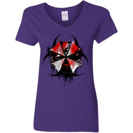 T-Shirts Purple / S Umbrella Corp Women's V-Neck T-Shirt