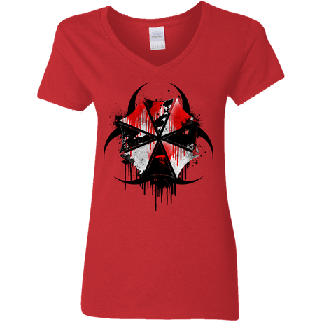 T-Shirts Red / S Umbrella Corp Women's V-Neck T-Shirt