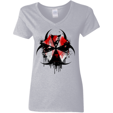 T-Shirts Sport Grey / S Umbrella Corp Women's V-Neck T-Shirt