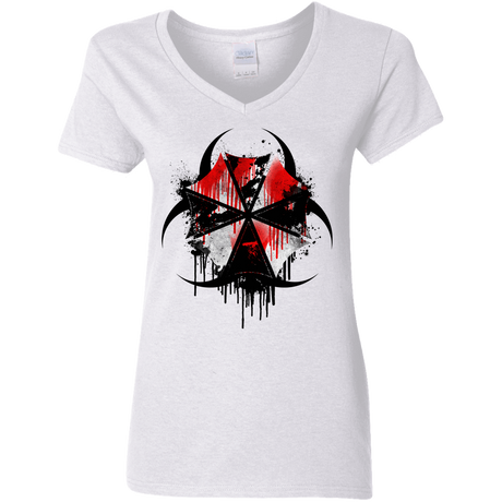 T-Shirts White / S Umbrella Corp Women's V-Neck T-Shirt