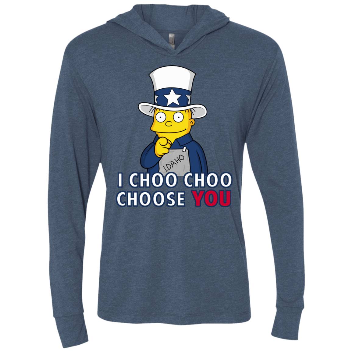 T-Shirts Indigo / X-Small Uncle Ralph Triblend Long Sleeve Hoodie Tee