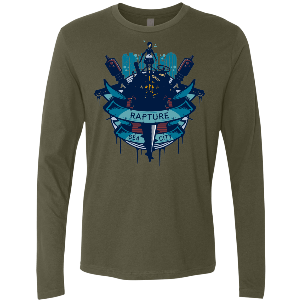 T-Shirts Military Green / S Under The Sea Men's Premium Long Sleeve