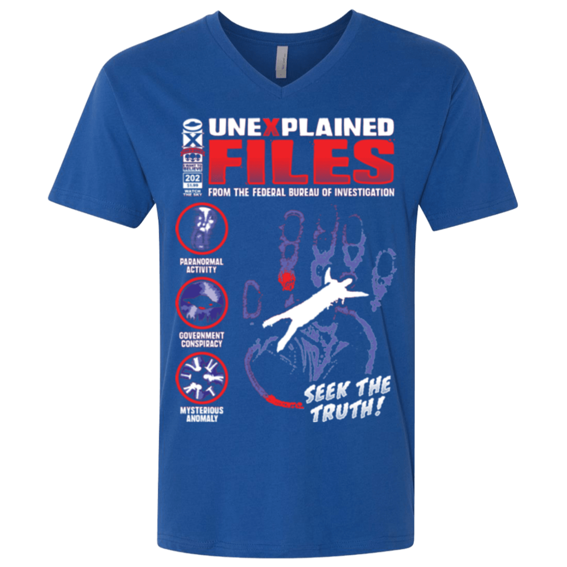 T-Shirts Royal / X-Small Unexplained Files Men's Premium V-Neck