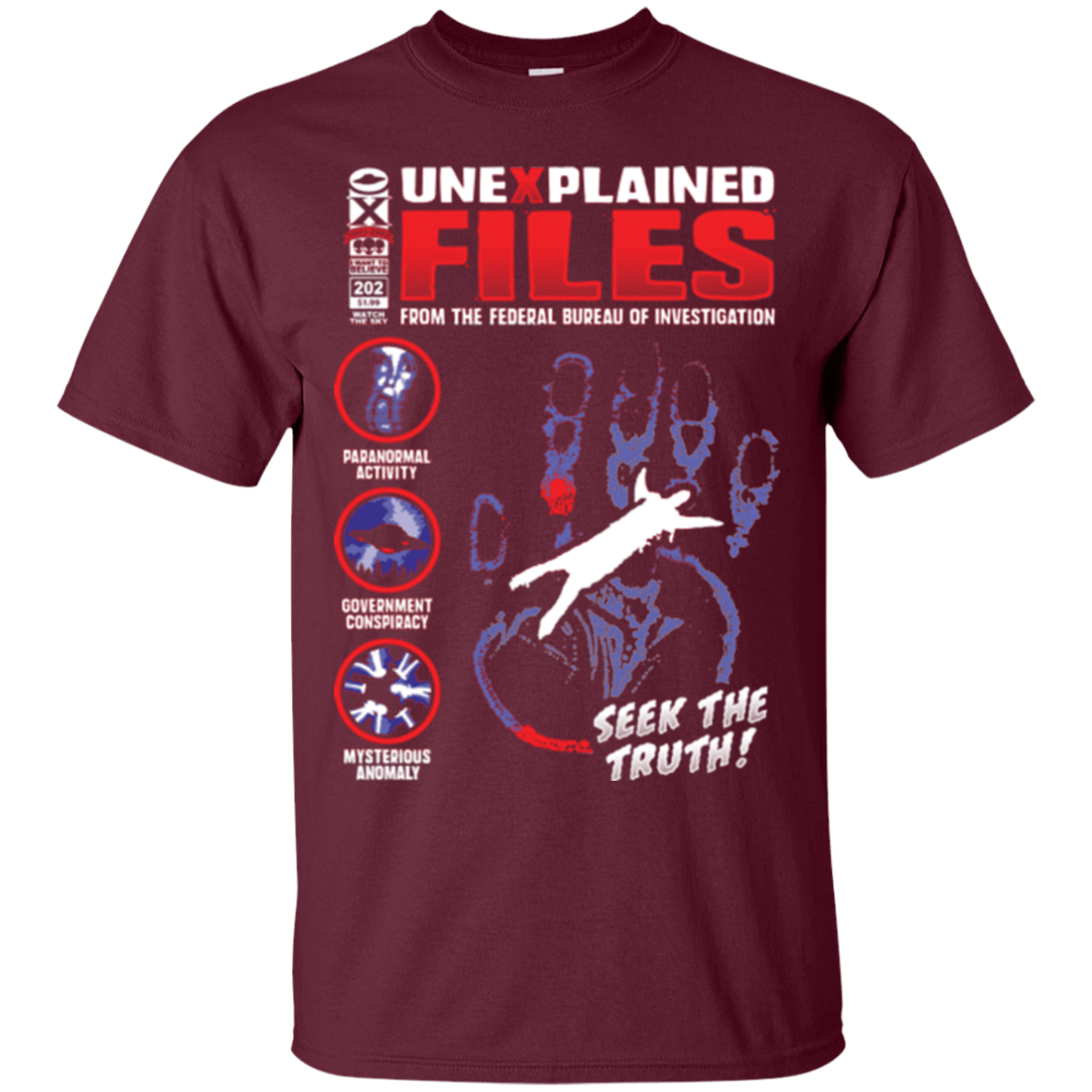 T-Shirts Maroon / Small Unexplained Files T-Shirt