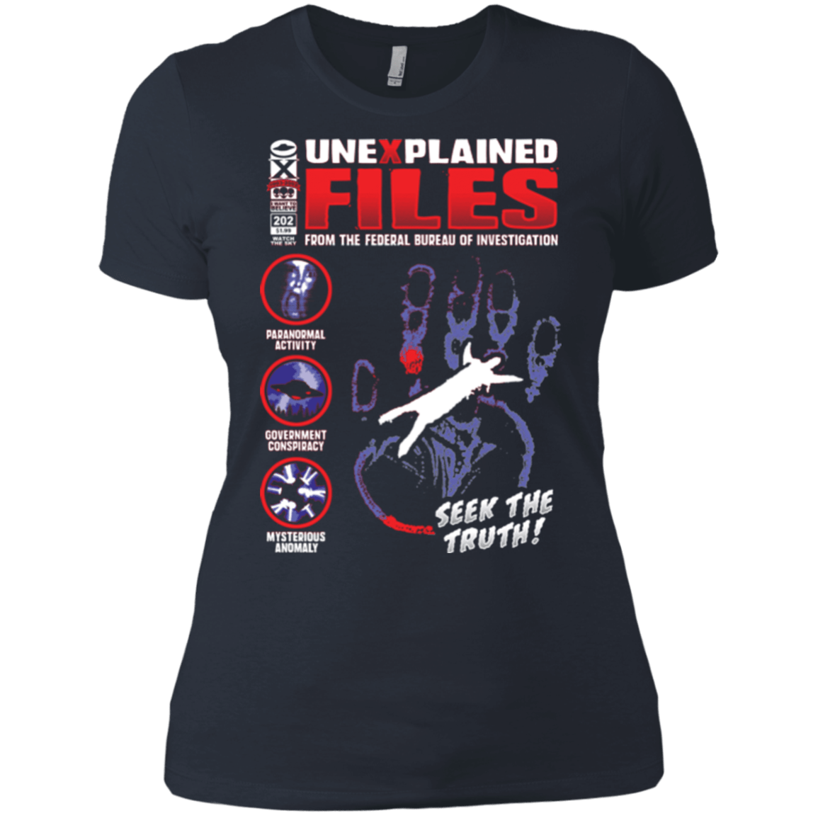 T-Shirts Indigo / X-Small Unexplained Files Women's Premium T-Shirt