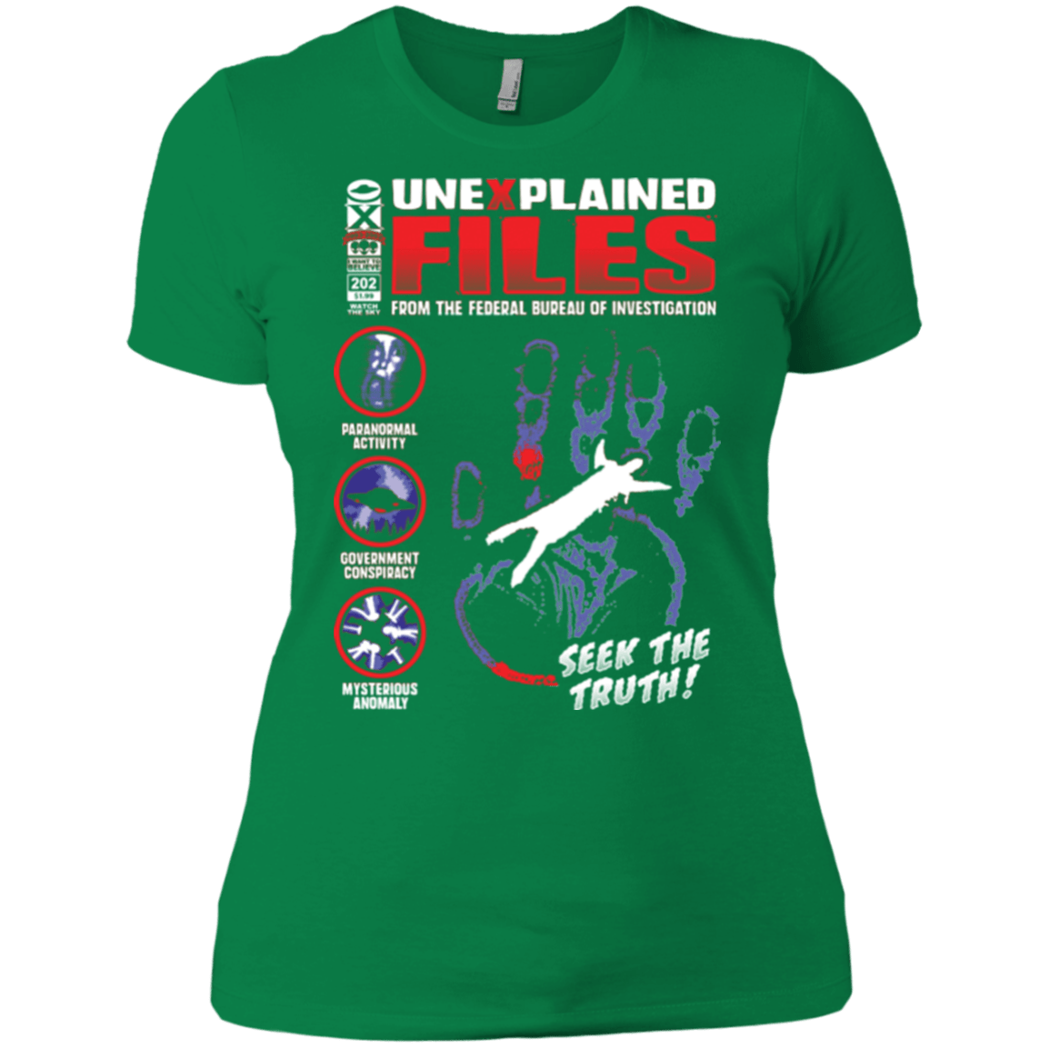 T-Shirts Kelly Green / X-Small Unexplained Files Women's Premium T-Shirt