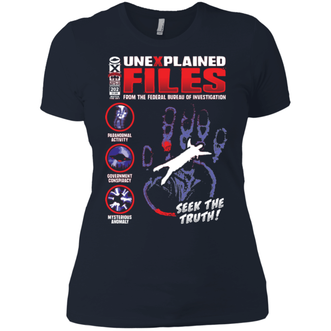 T-Shirts Midnight Navy / X-Small Unexplained Files Women's Premium T-Shirt