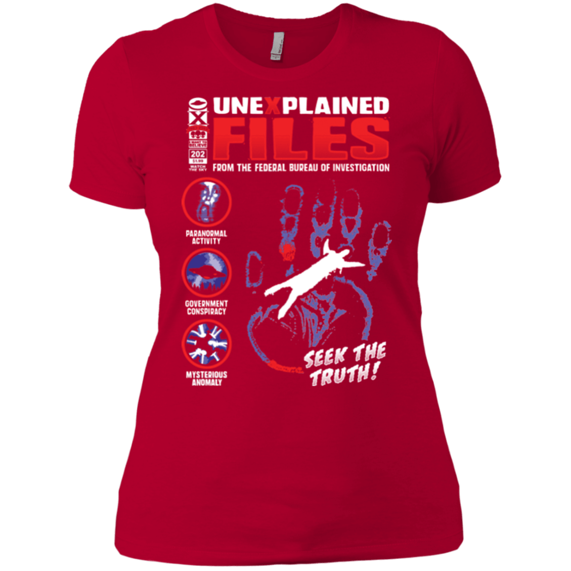 T-Shirts Red / X-Small Unexplained Files Women's Premium T-Shirt