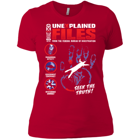 T-Shirts Red / X-Small Unexplained Files Women's Premium T-Shirt
