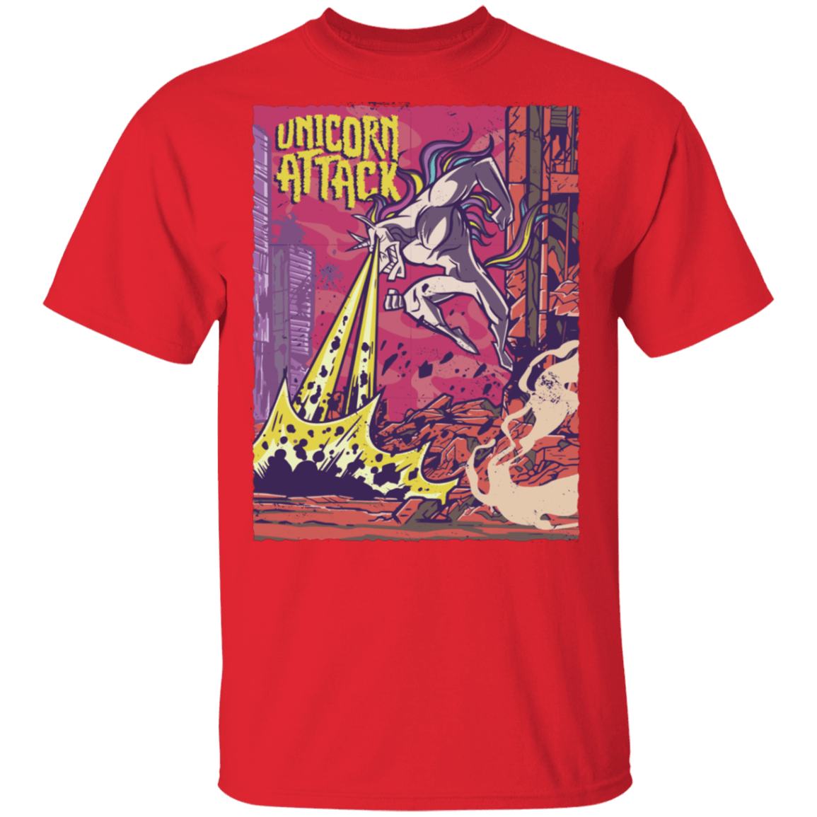 T-Shirts Red / S Unicorn Attack T-Shirt
