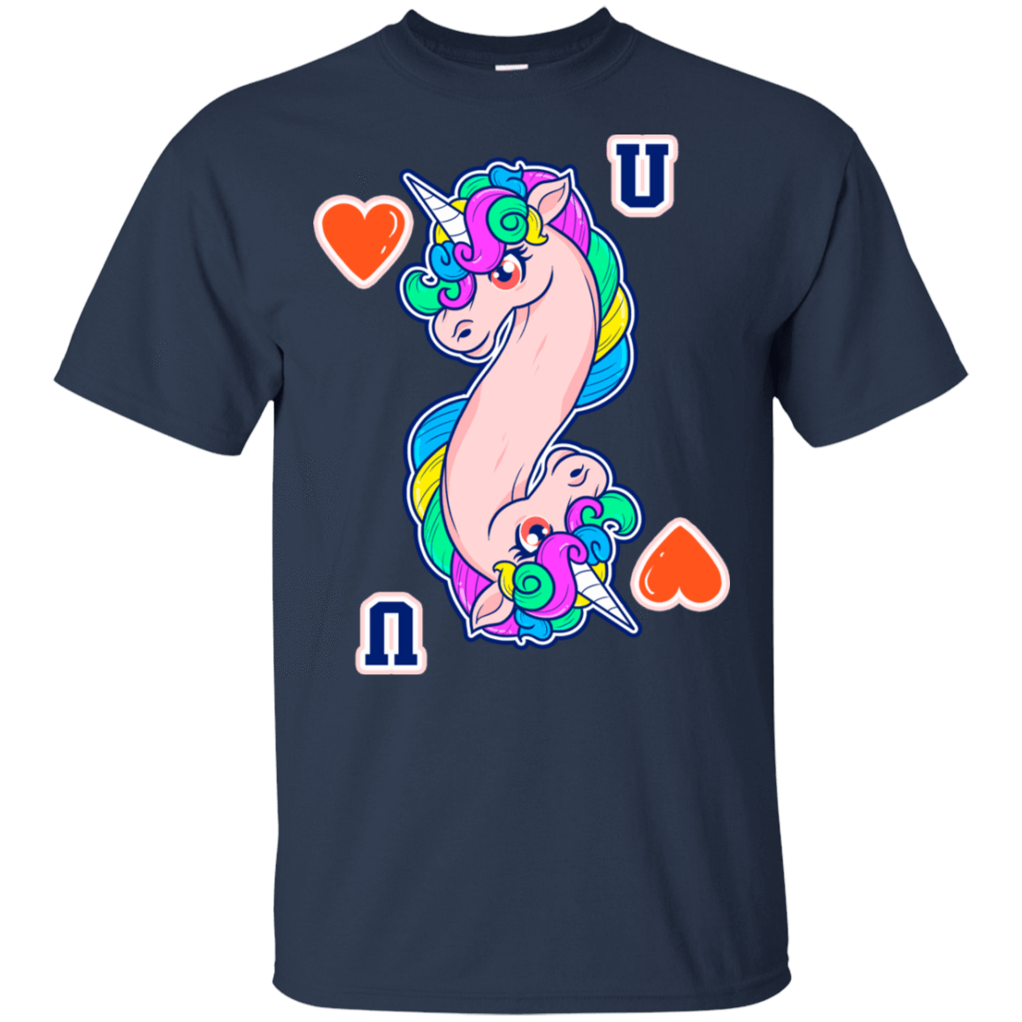 T-Shirts Navy / S Unicorn Card T-Shirt