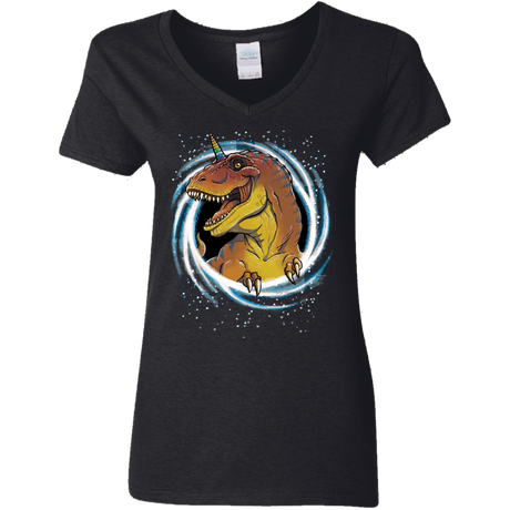 T-Shirts Black / S Unicornsaurus-Rex Women's V-Neck T-Shirt