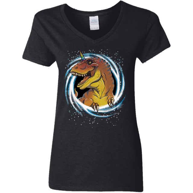 T-Shirts Black / S Unicornsaurus-Rex Women's V-Neck T-Shirt