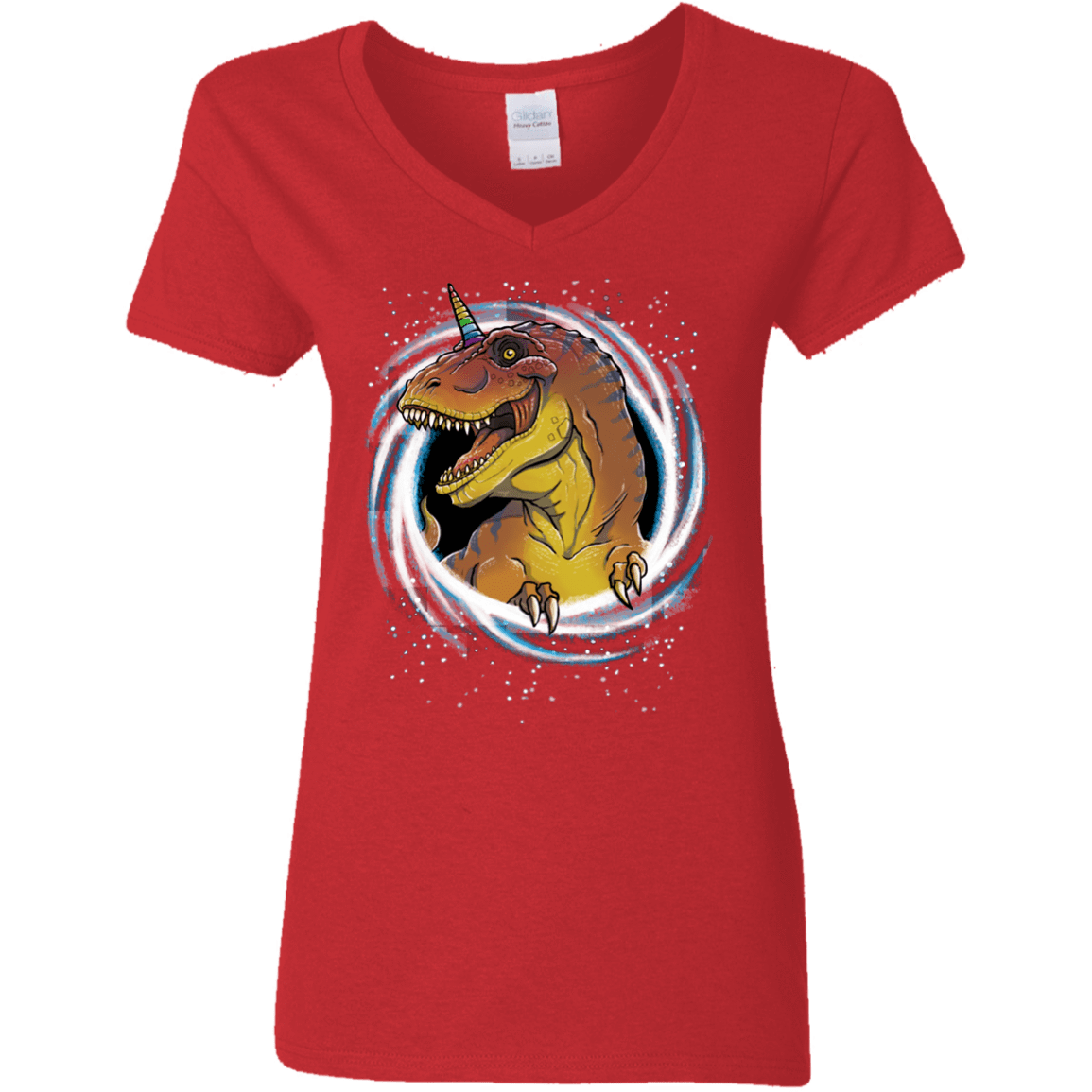 T-Shirts Red / S Unicornsaurus-Rex Women's V-Neck T-Shirt