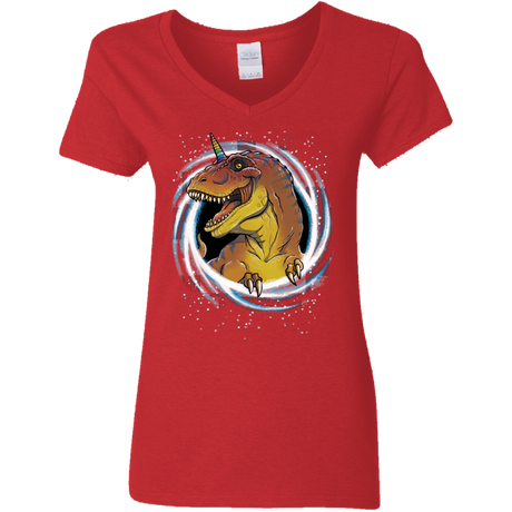 T-Shirts Red / S Unicornsaurus-Rex Women's V-Neck T-Shirt