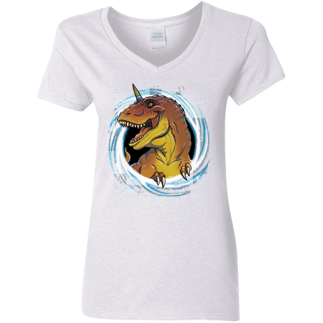T-Shirts White / S Unicornsaurus-Rex Women's V-Neck T-Shirt