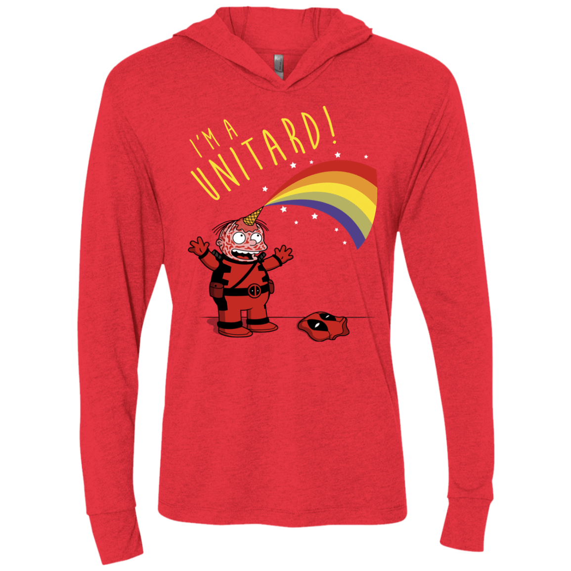 T-Shirts Vintage Red / X-Small unitard-Raffiti Triblend Long Sleeve Hoodie Tee