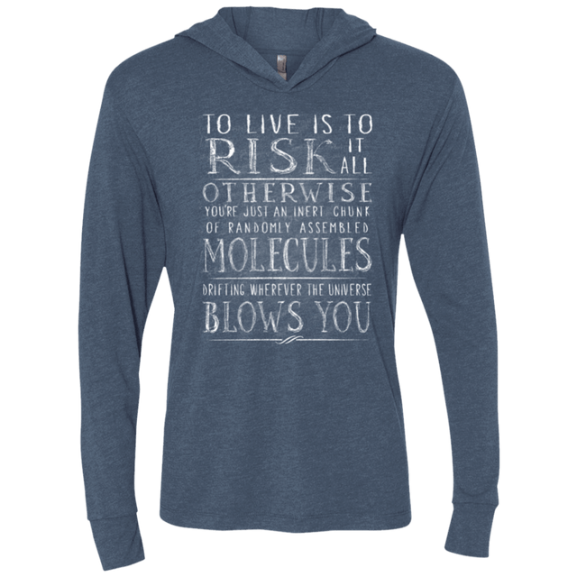 T-Shirts Indigo / X-Small Universe Blows Triblend Long Sleeve Hoodie Tee