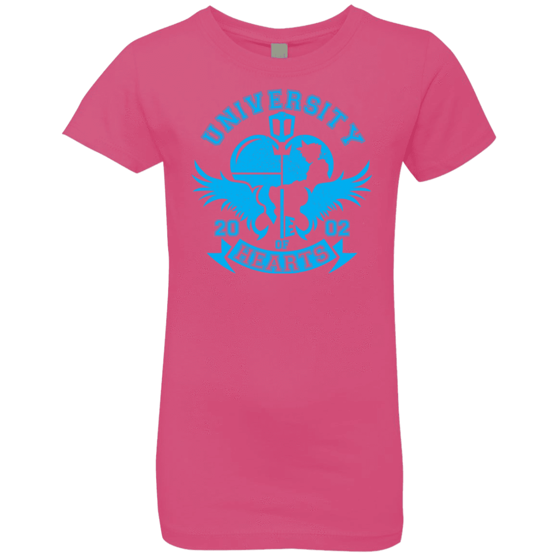 T-Shirts Hot Pink / YXS University of Hearts Girls Premium T-Shirt