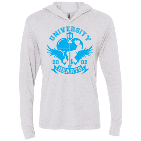 T-Shirts Heather White / X-Small University of Hearts Triblend Long Sleeve Hoodie Tee
