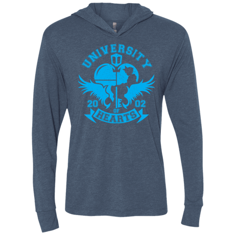 T-Shirts Indigo / X-Small University of Hearts Triblend Long Sleeve Hoodie Tee