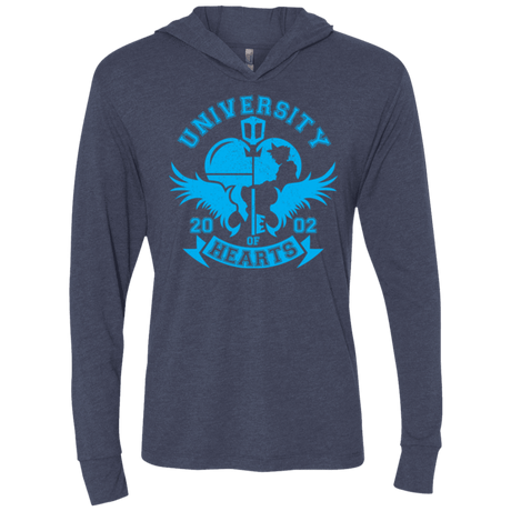T-Shirts Vintage Navy / X-Small University of Hearts Triblend Long Sleeve Hoodie Tee
