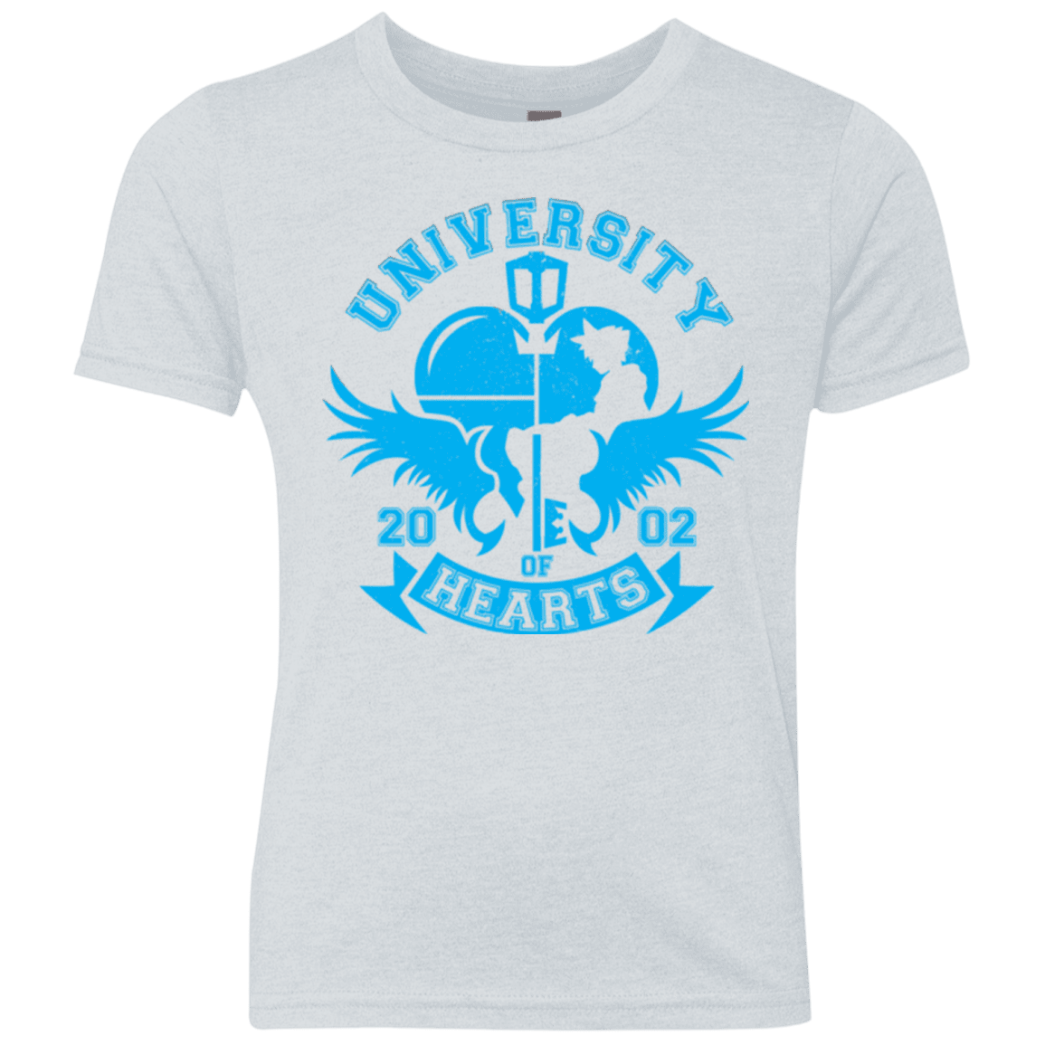 T-Shirts Heather White / YXS University of Hearts Youth Triblend T-Shirt