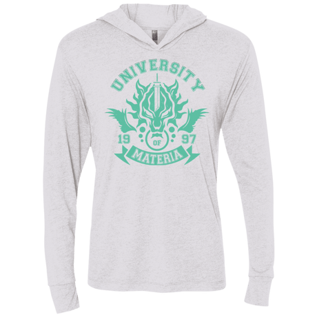 T-Shirts Heather White / X-Small University of Materia Triblend Long Sleeve Hoodie Tee